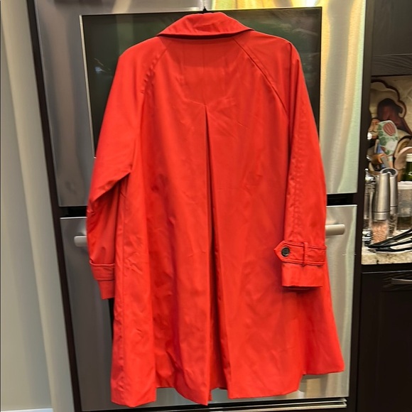 Jones New York Red Trench Coat Vibrant Knee-Length - Picture 8 of 10